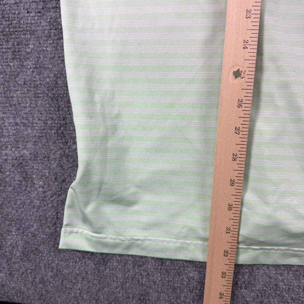 Adidas Polo Shirt Mens XL Green Striped Torrey Pines Golf Performance Short